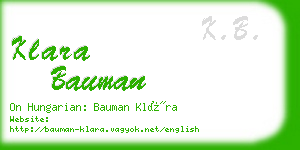 klara bauman business card